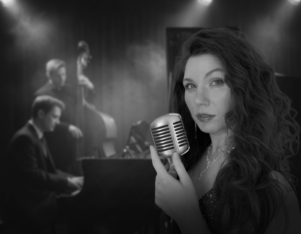 Lainey B&W at the Jazz club